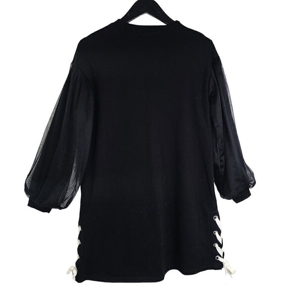 Repipi Armario Prankish Black WhimsiGoth Bubble Sleeve Oversized  Sweater Tunic - Picture 7 of 9